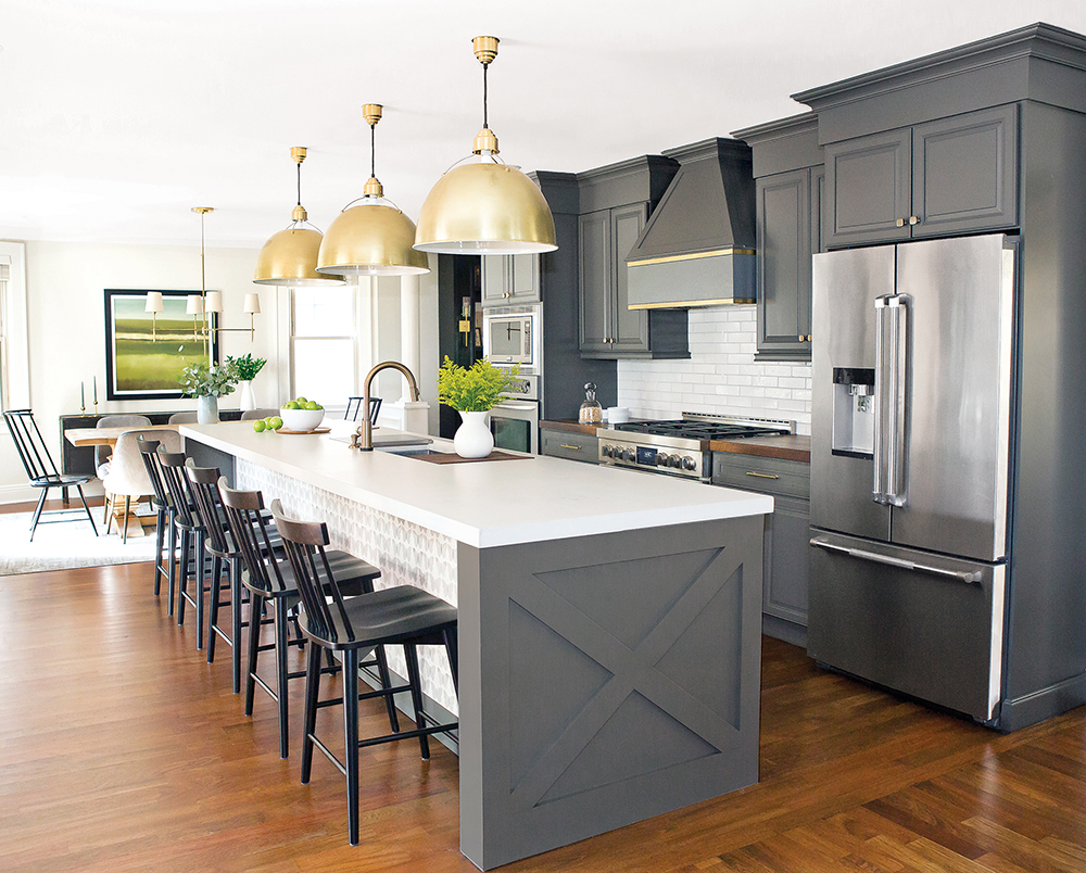 Non-White Kitchen with Gray Paint