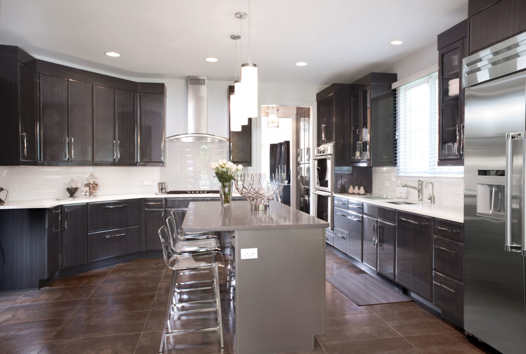 Non-White Kitchen with Wood Finish Cabinets